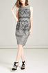 Flocked Scallop Cato Sheath Dress